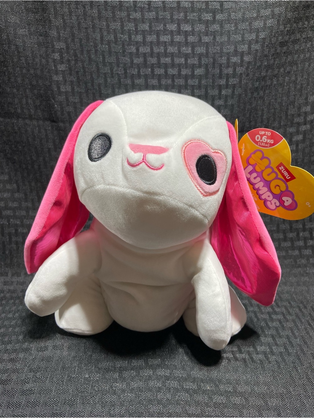 Zuru Hug A Lumps White & Pink Plush Bunny Toy Lola NWT